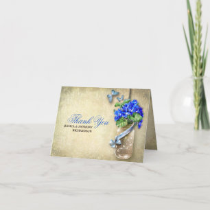 thank you wedding mason jar burlap design cards