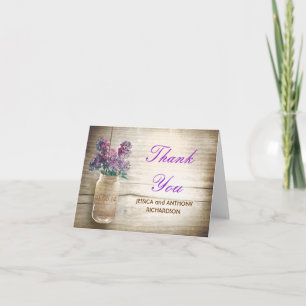 thank you wedding mason jar rustic design cards