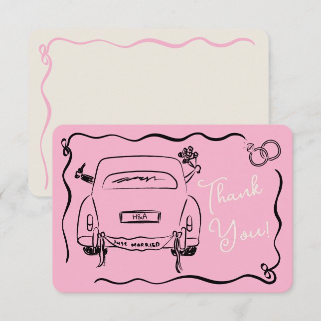 Thank you Wedding note card (Front/Back)