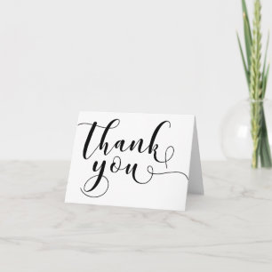 Thank You Wedding Ornate Black Typography 1 Card