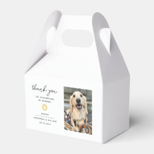 Thank You Wedding Pet Photo Paw Print Favour Box
