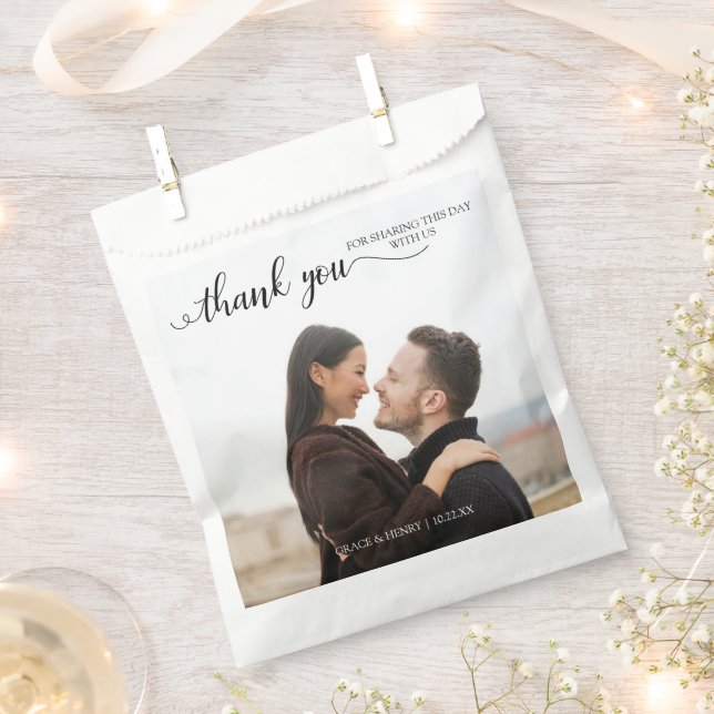 Thank You Wedding Photo Favour Bags (Clipped)