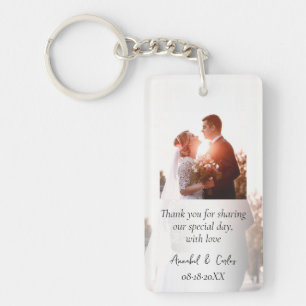 Thank you Wedding Photo Favour Gift Key Ring