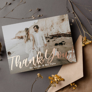 Thank You Wedding Photo Real Foil Headline Foil In