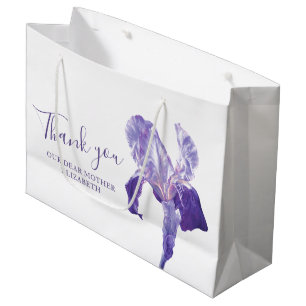 Thank you wedding purple iris mother favour bag