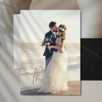 Thank You Wedding Real Foil Cards with Envelope