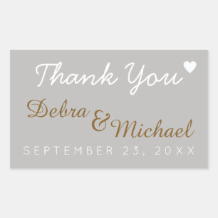 thank you, wedding rectangular sticker
