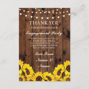 Thank You Wedding Rustic Wood Sunflowers Card