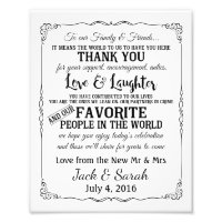 Thank you wedding sign customised