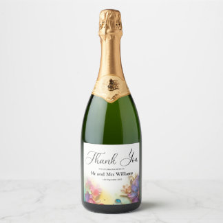 Thank you Wedding Sparkling Wine Label