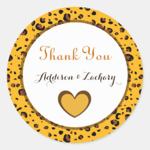 Thank You Wedding Sticker Bride and Groom Gold A04