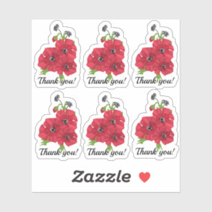 Thank you!Wedding stickers, flower stickers