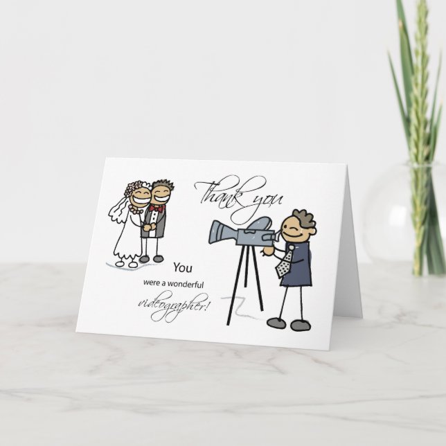 Thank You Wedding Videographer, Stick Figures Card (Front)