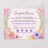 Thank You Whimsical Floral Roses Rustic Pink Wood