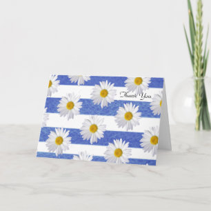 thank you white daisies on stripe card