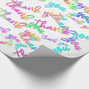 Thank You White Pink Script Shop Boutique Favour Wrapping Paper