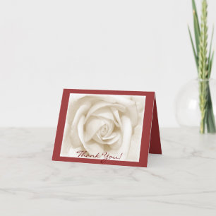 Thank You! White Rose (red) You Card