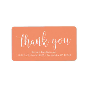 Thank You White Script - Custom Background Colour Label