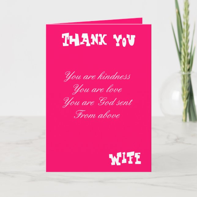 Thank you wife greetings cards (Front)