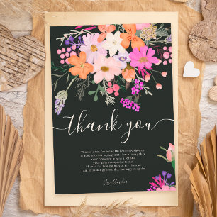 Thank you wild flowers pastel spring shower card