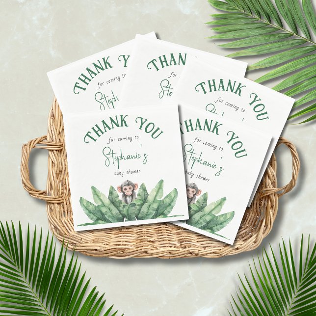 Thank You Wild One Safari Animals Baby Shower  Napkin (Creator Uploaded)