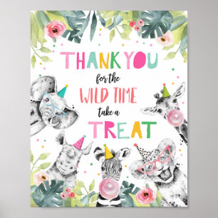 Thank You Wild Time Safari Party Animals Sign