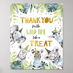 Thank You Wild Time Safari Party Animals Sign