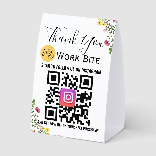 Thank You Wildflower Business Instagram Qr Code (Back)