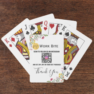 Thank You Wildflower Business Instagram Qr Code Playing Cards