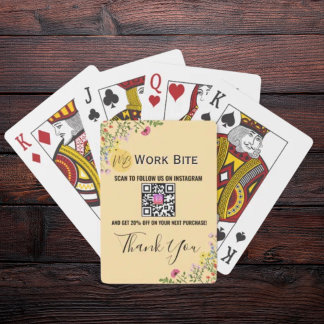 Thank You Wildflower Business Instagram Qr Code Playing Cards
