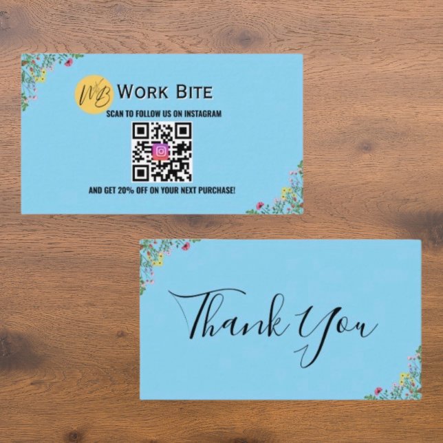 Thank You Wildflower Instagram Qr Code   Discount Card (Creator Uploaded)
