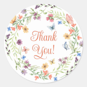 Thank You Wildflowers Butterflies Sticker