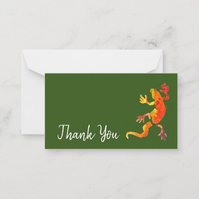 Thank You wildlife gecko eco animal art Card (Front)