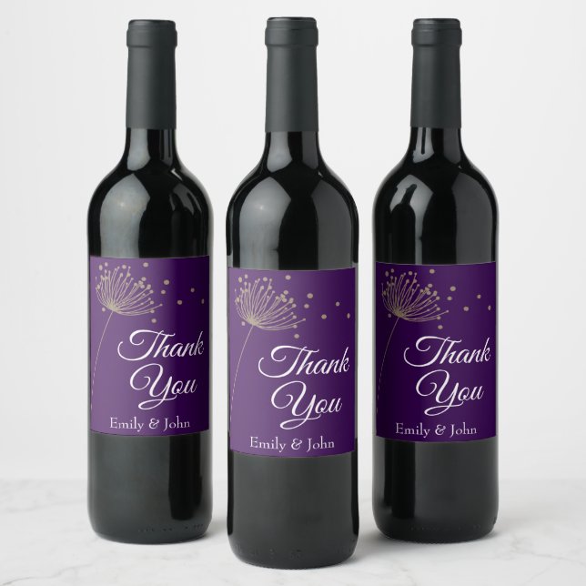 Thank you wine bottle favours label (Bottles)