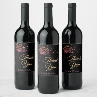 Thank you wine bottle favours label