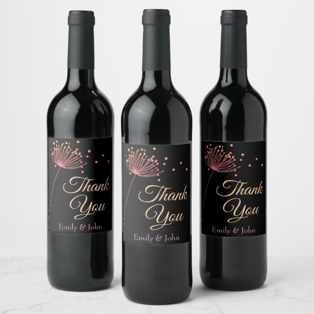 Thank you wine bottle favours label (Bottles)