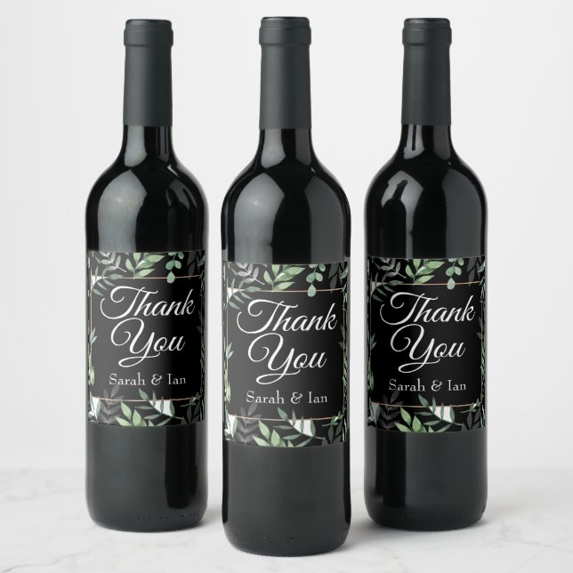 Thank you wine bottle favours wine label (Bottles)