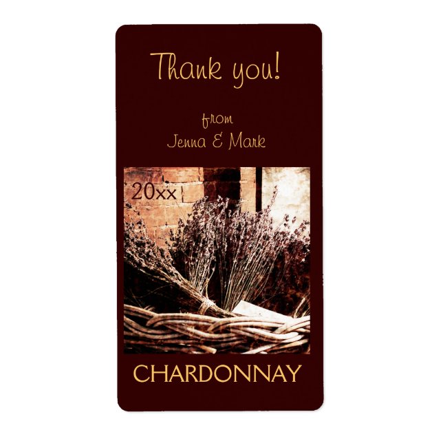 thank you wine bottle label (Front)