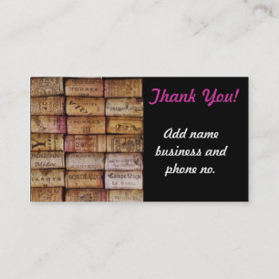 Thank You Wine Cork Business Business Card