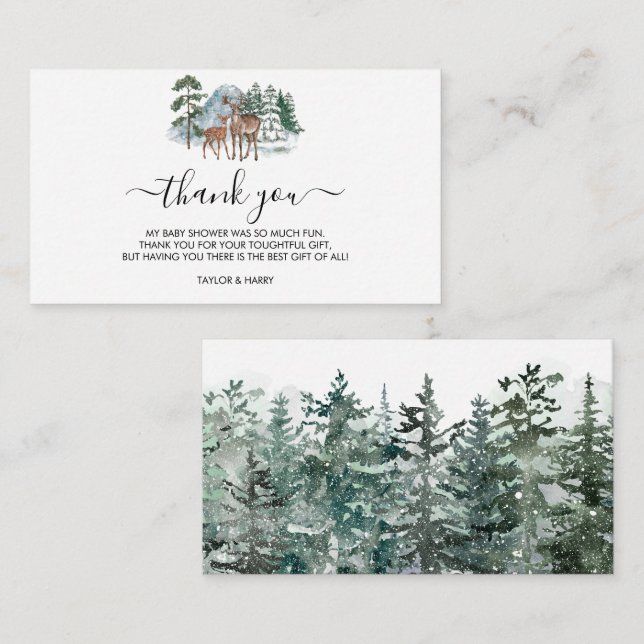Thank you Winter Baby its cold outside Baby Shower Enclosure Card (Front/Back)