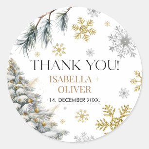 Thank You Winter Classic Round Sticker