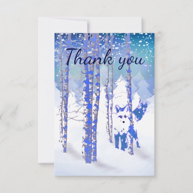 Thank You Winter Frost Snow Forest Fox Animal (Front)