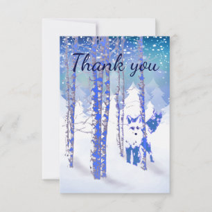 Thank You Winter Frost Snow Forest Fox Animal