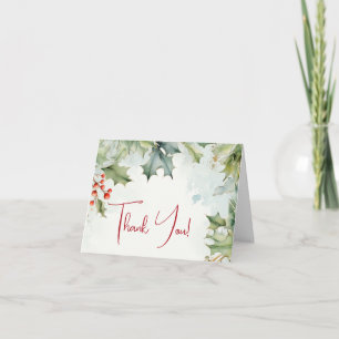 Thank You   Winter Holly and Berries