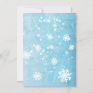 Thank You Winter Snowflake Serif Text Flat Card