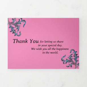 Thank You Wishing for inviting wedding  Tri-Fold Card