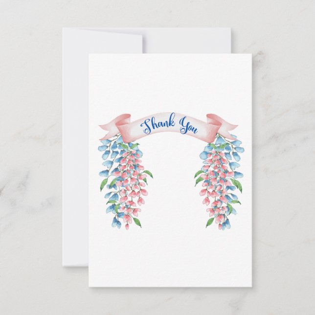 Thank You Wisteria Flowers Card (Front)