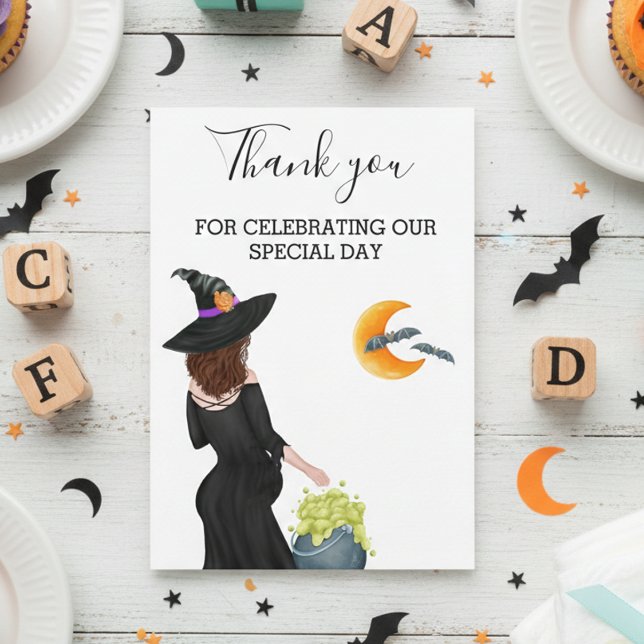 Thank you Witch Baby Shower Halloween Card (Creator Uploaded)