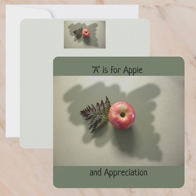Thank You with an Apple Green blank flat Card (Creator Uploaded)