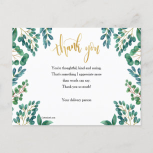 Thank You With Foliage Post Card
